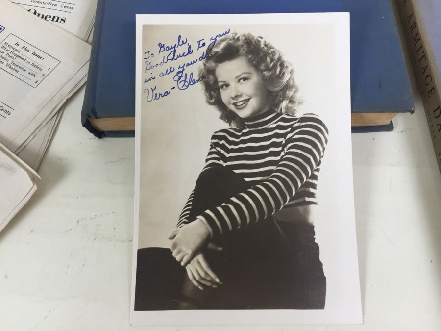 Signed Vera-Ellen Photograph, The Dance Book By John Martin, Merle Armitage Dance Memoranda Book, Artists Of The Dance Book By Lillian Moore And Dance News [Photo 4]