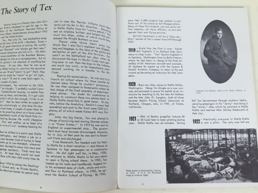 America's Famous Fliers A Pictorial History Tex Rankin Signed By Walt Bohrer [Photo 9]
