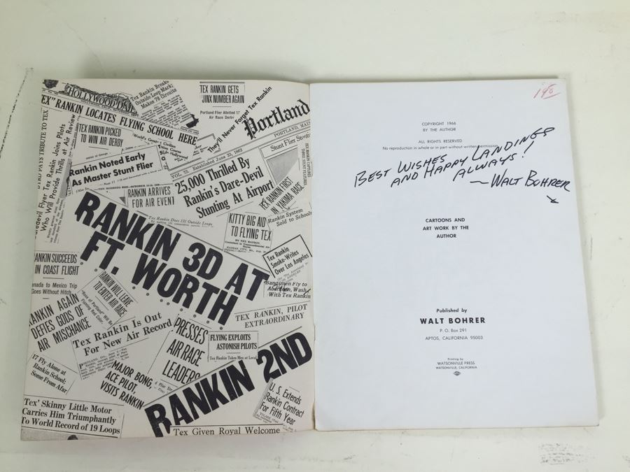 America's Famous Fliers A Pictorial History Tex Rankin Signed By Walt Bohrer [Photo 4]