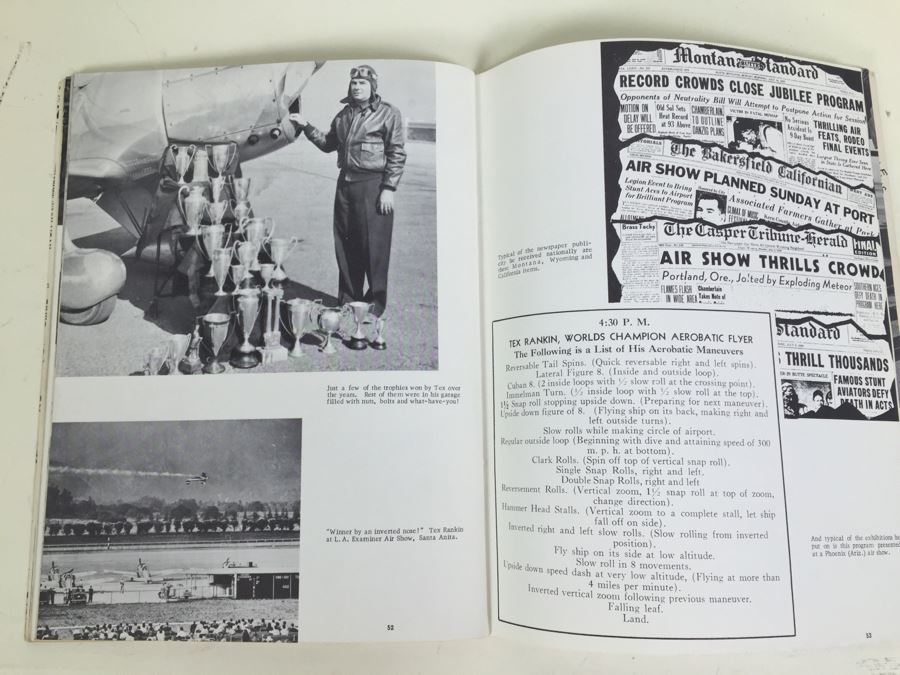 America's Famous Fliers A Pictorial History Tex Rankin Signed By Walt Bohrer [Photo 3]