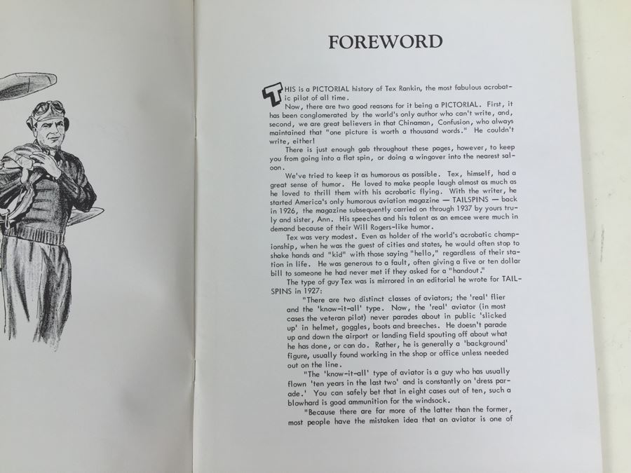 America's Famous Fliers A Pictorial History Tex Rankin Signed By Walt Bohrer [Photo 7]