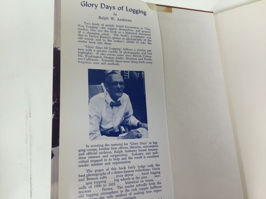 Glory Days Of Logging Book By Ralph W. Andrews 1956 [Photo 2]