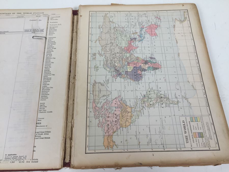 The New Reference Atlas Of The World C. S. Hammond & Company 1922 And Vintage Chevron Street Map Of San Diego [Photo 7]
