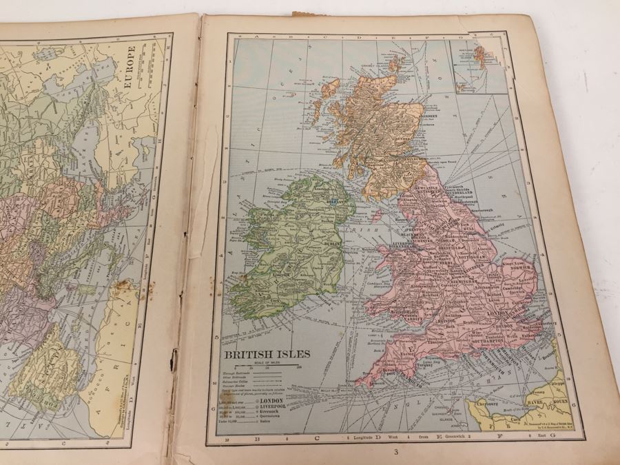 The New Reference Atlas Of The World C. S. Hammond & Company 1922 And Vintage Chevron Street Map Of San Diego [Photo 8]