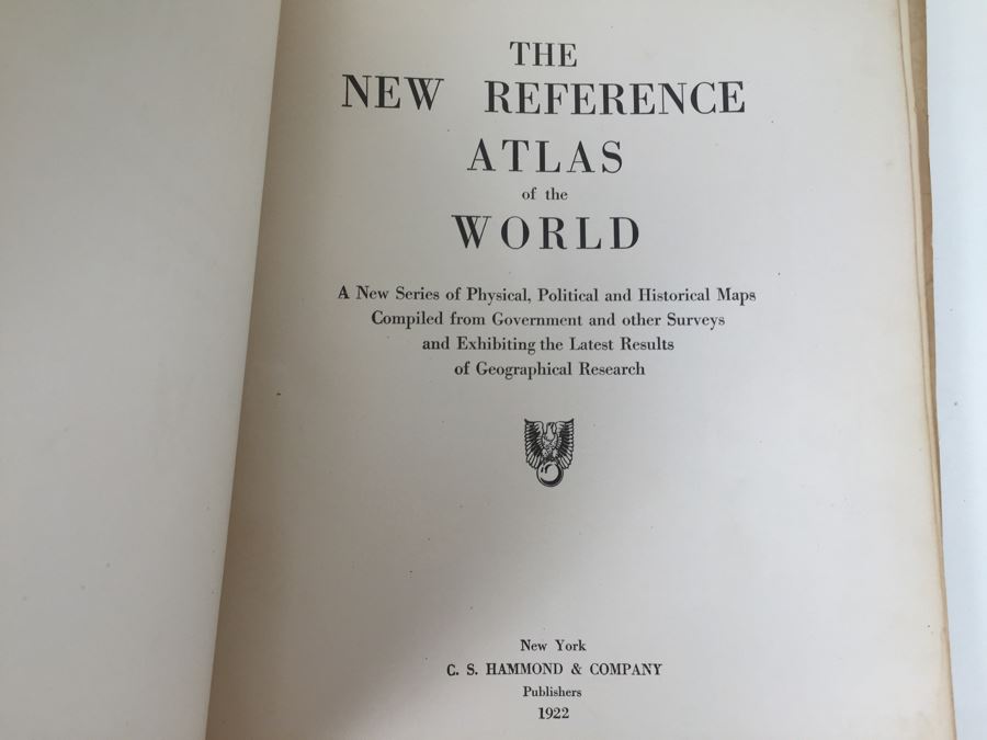 The New Reference Atlas Of The World C. S. Hammond & Company 1922 And Vintage Chevron Street Map Of San Diego [Photo 5]