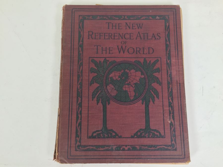 The New Reference Atlas Of The World C. S. Hammond & Company 1922 And Vintage Chevron Street Map Of San Diego