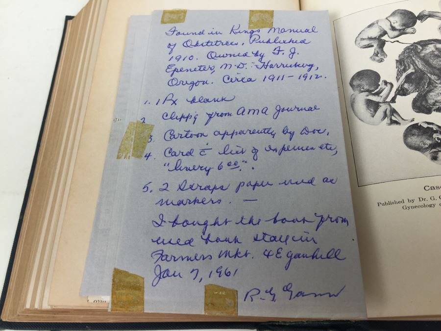 A Manual Of Obstetrics By A. F. A. King 1910 With Items From Original Book Owner From 1911 [Photo 11]