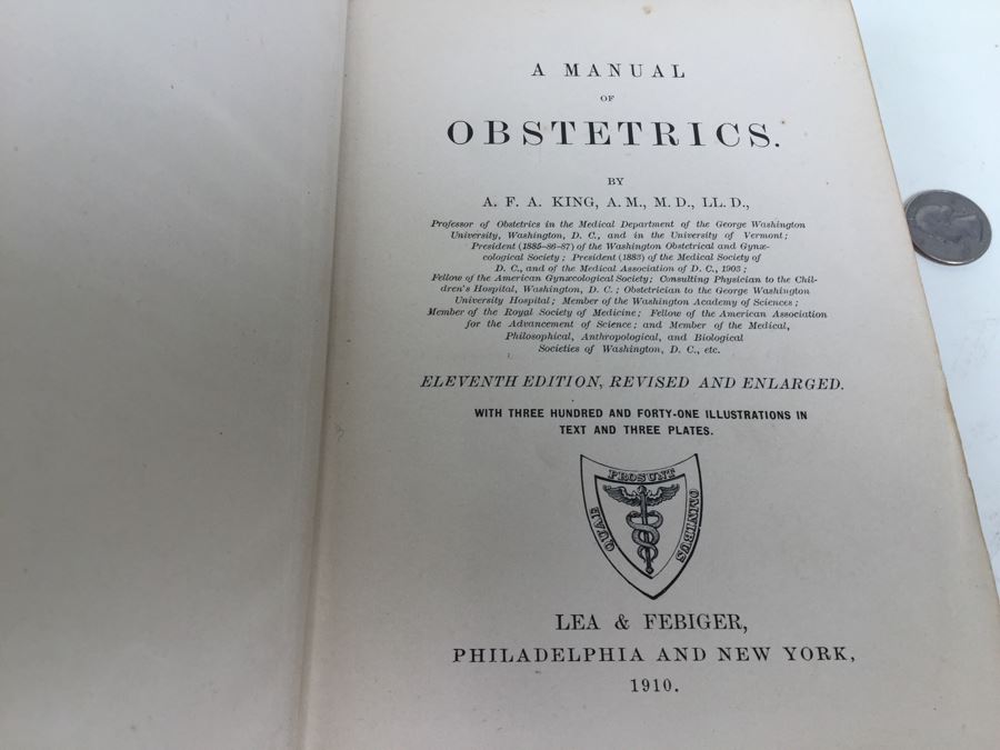 A Manual Of Obstetrics By A. F. A. King 1910 With Items From Original Book Owner From 1911 [Photo 2]