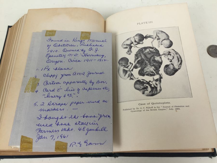 A Manual Of Obstetrics By A. F. A. King 1910 With Items From Original Book Owner From 1911 [Photo 3]