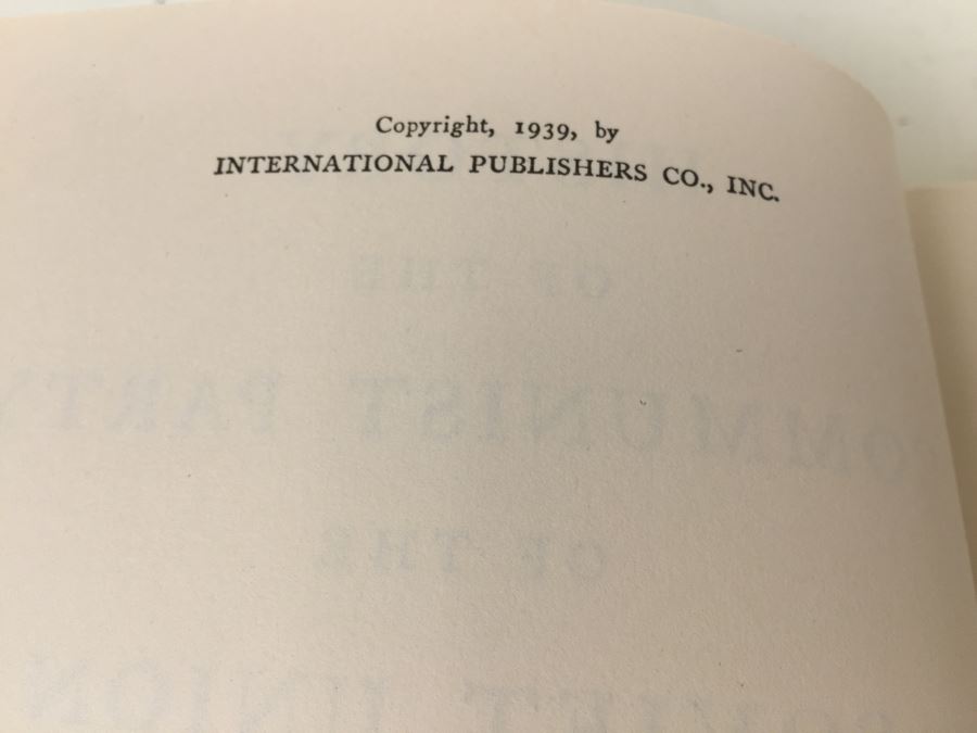 History Of The Communist Party Of The Soviet Union International Publishers, New York 1939 [Photo 5]