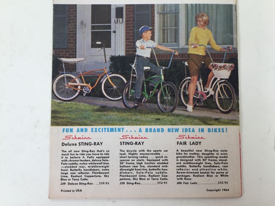 Schwinn Bicycle Product Brochure From 1964 Deluxe Sting-Ray [Photo 24]