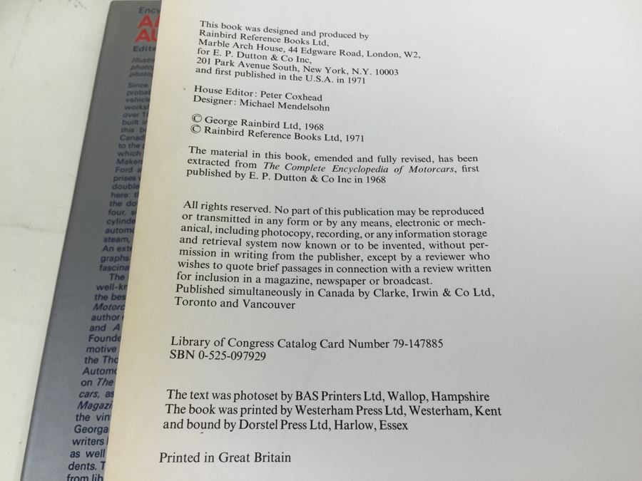 Encyclopedia Of American Automobiles Edited By G. N. Georgano 1971 [Photo 3]