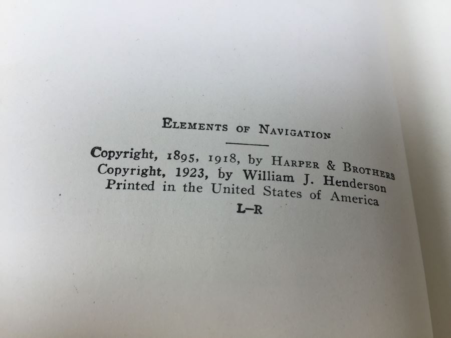 Elements Of Navigation By W. J. Henderson 1929 [Photo 3]