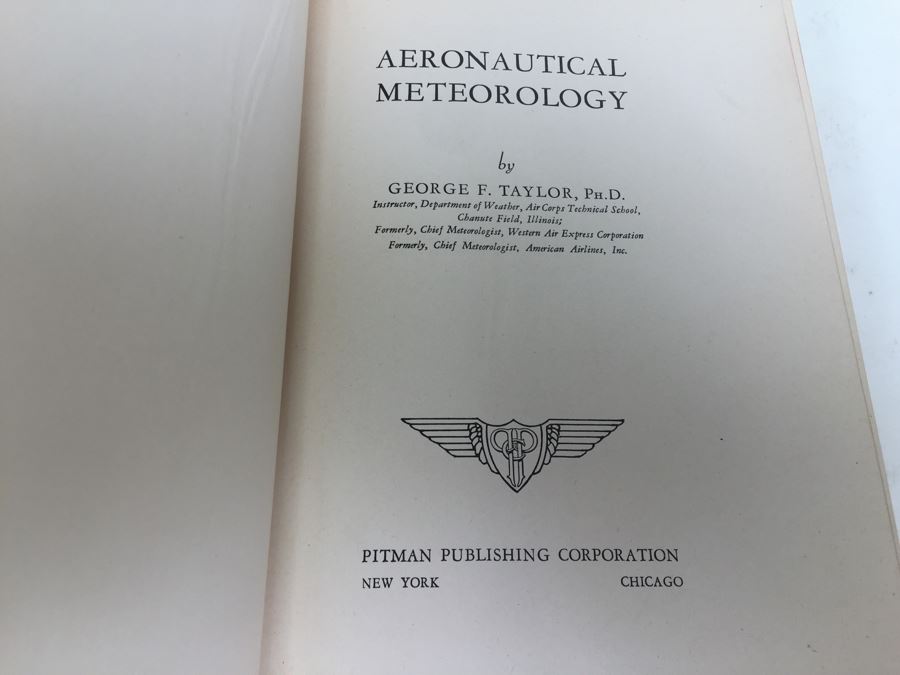 Experimental Aerodynamics By H. C. Pavian 1940 And Aeronautical Meterology By George F. Taylor 1943 [Photo 4]