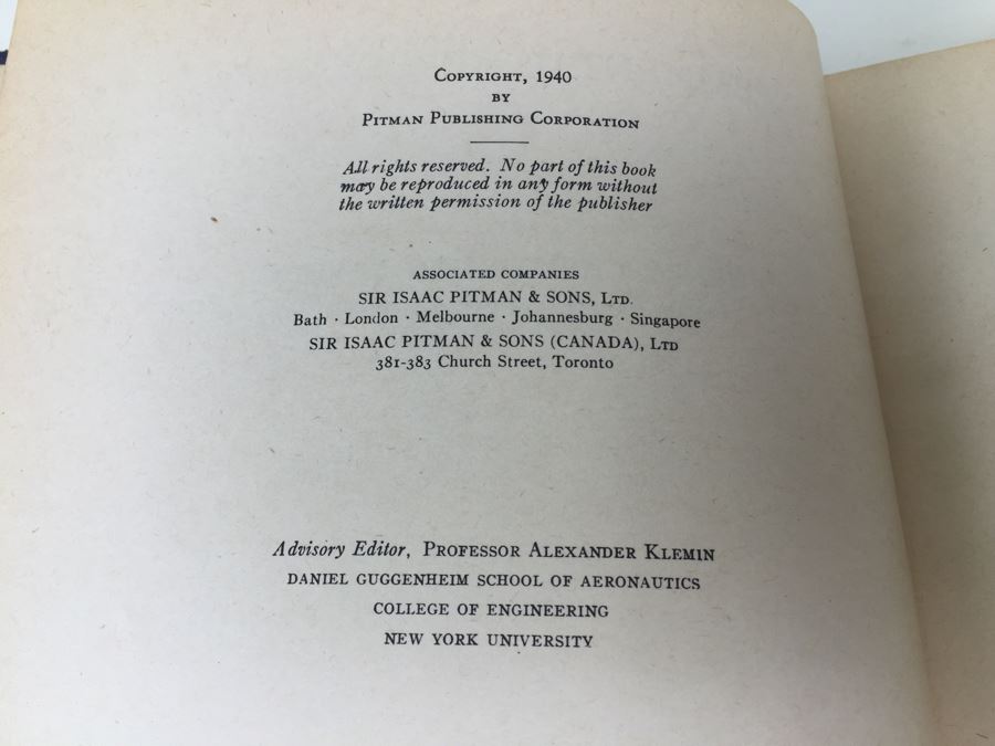 Experimental Aerodynamics By H. C. Pavian 1940 And Aeronautical Meterology By George F. Taylor 1943 [Photo 3]