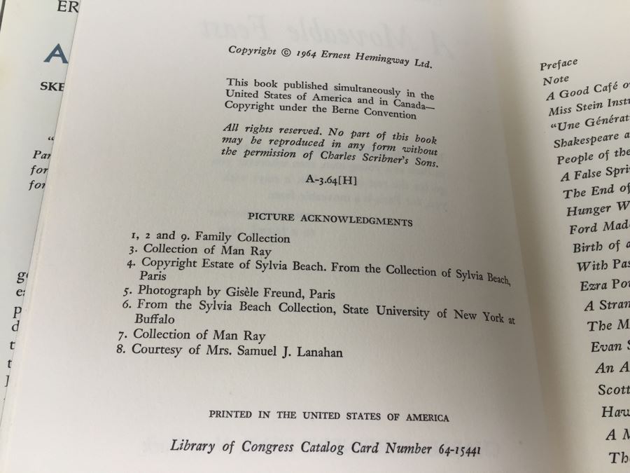 A Moveable Feast By Ernest Hemingway 1964 [Photo 3]