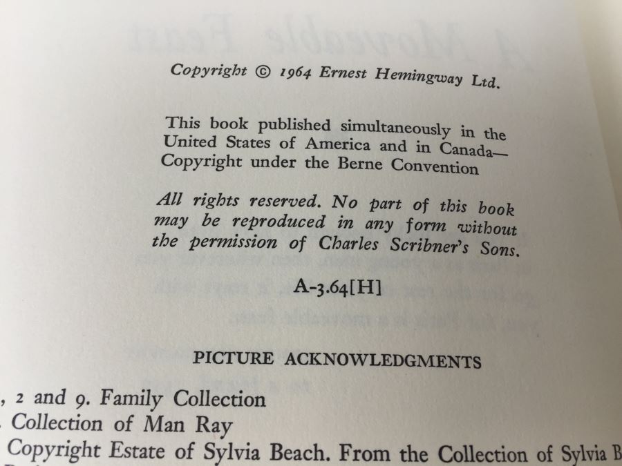 A Moveable Feast By Ernest Hemingway 1964 [Photo 5]