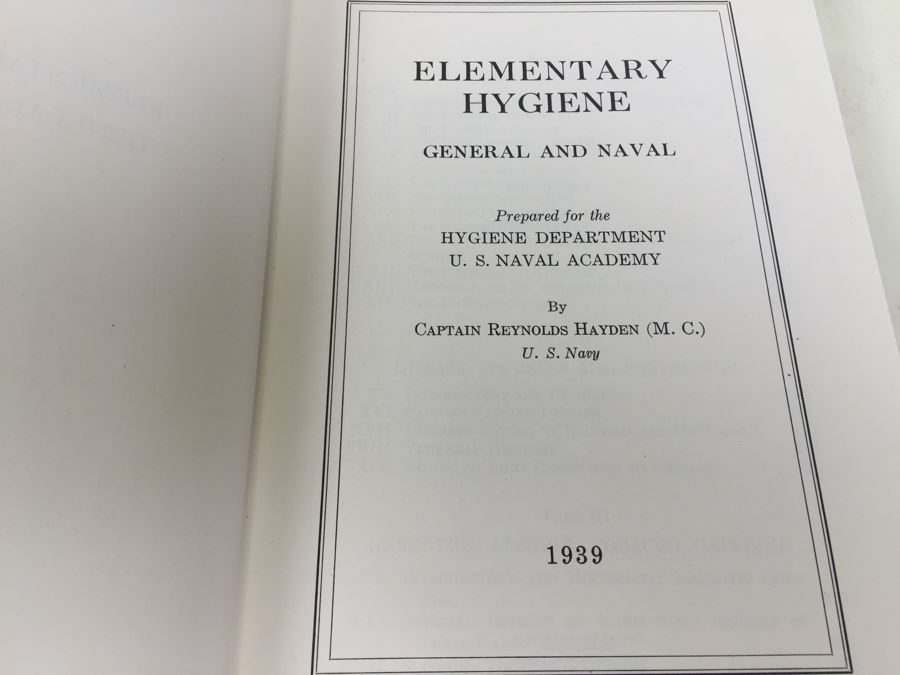 Elementary Hygiene General And Naval U.S. Naval Academy 1939 [Photo 2]
