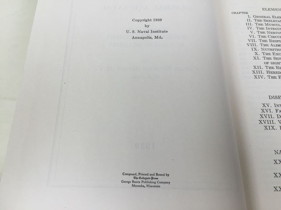 Elementary Hygiene General And Naval U.S. Naval Academy 1939 [Photo 3]