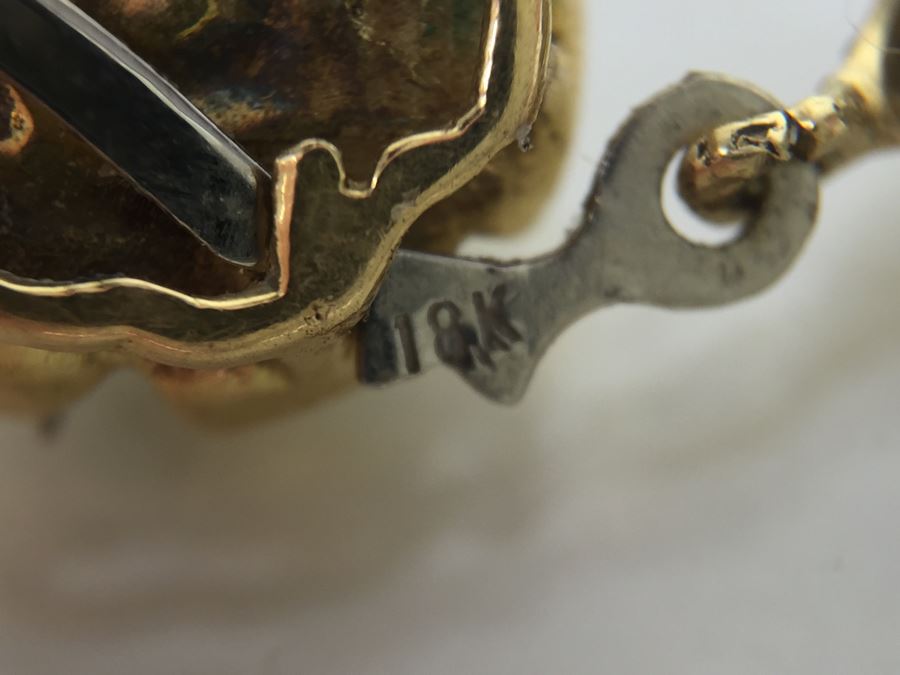 Stunning 18K Gold Jade And Pearl Necklace 65.6g [Photo 13]