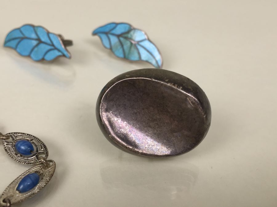 Various Sterling Silver Earrings Including Sauteur Renoir Modernist Earrings And Sterling Bracelet 35.6g [Photo 6]