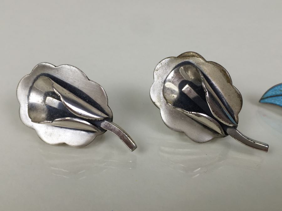 Various Sterling Silver Earrings Including Sauteur Renoir Modernist Earrings And Sterling Bracelet 35.6g [Photo 2]