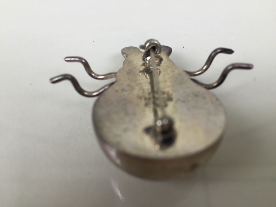 Sterling Silver Bug Brooch Signed 13.7g [Photo 6]
