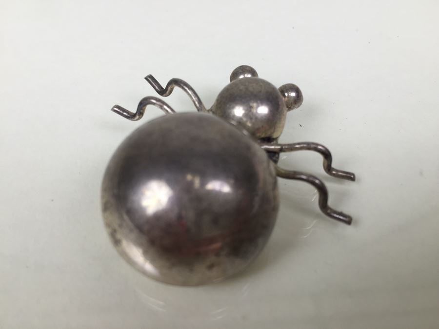 Sterling Silver Bug Brooch Signed 13.7g [Photo 5]
