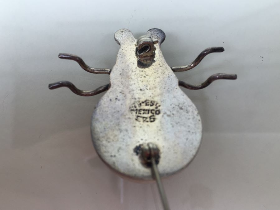 Sterling Silver Bug Brooch Signed 13.7g [Photo 7]