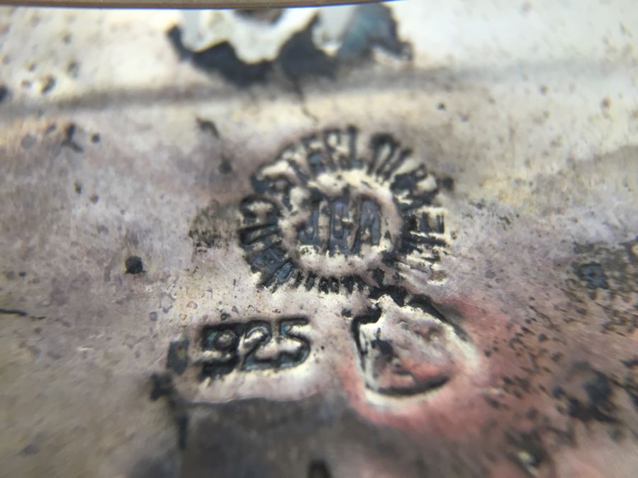 Sterling Silver Butterfly Brooch With Mother Of Pearl Inlay Signed 8.1g [Photo 3]