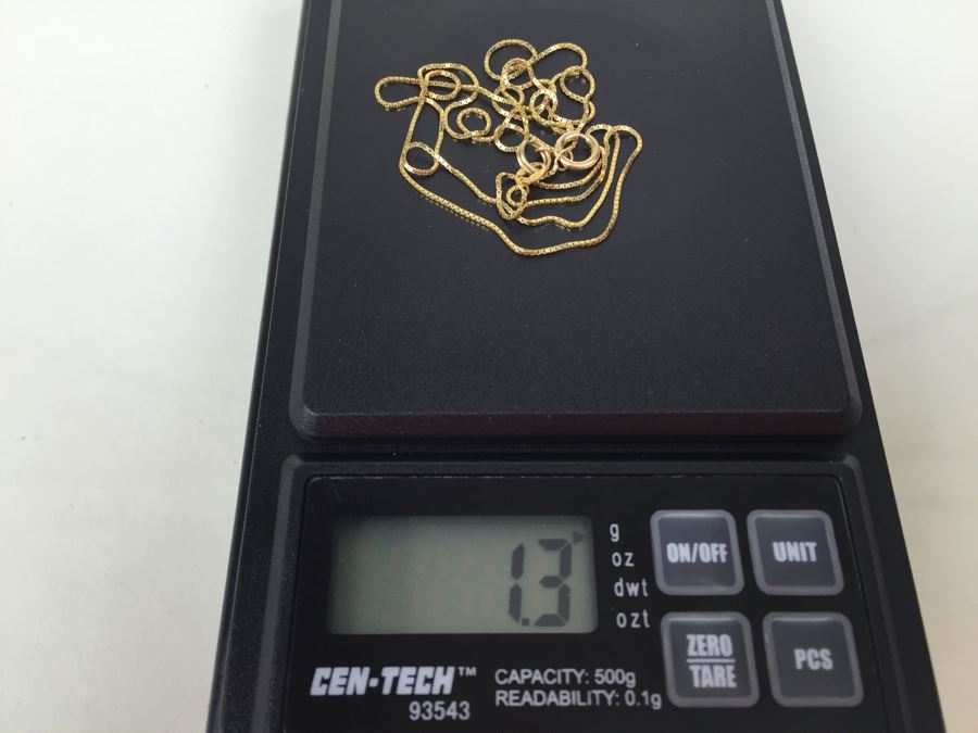 14K Gold Chain Necklace 1.3g [Photo 8]