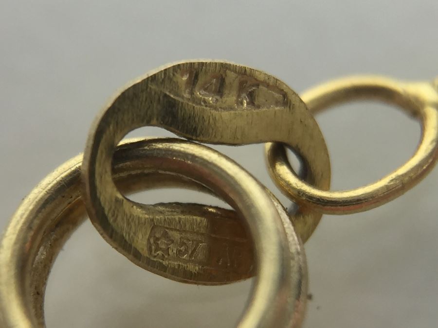 14K Gold Chain Necklace 1.3g [Photo 5]