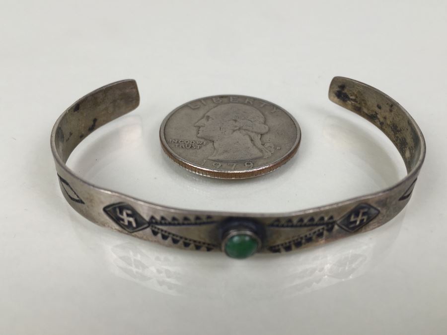 Vintage Antique Old Pawn Hand Stamped Native America Child's Cuff Bracelet [Photo 1]