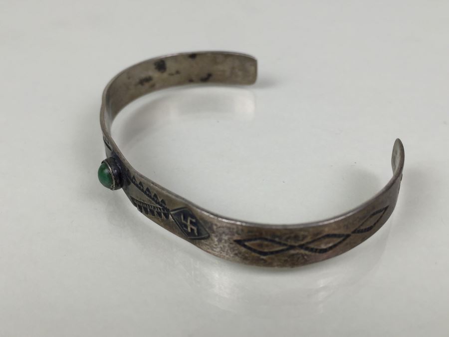 Vintage Antique Old Pawn Hand Stamped Native America Child's Cuff Bracelet [Photo 6]
