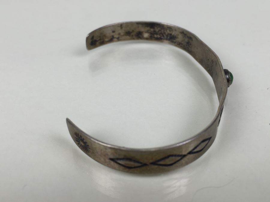 Vintage Antique Old Pawn Hand Stamped Native America Child's Cuff Bracelet [Photo 8]