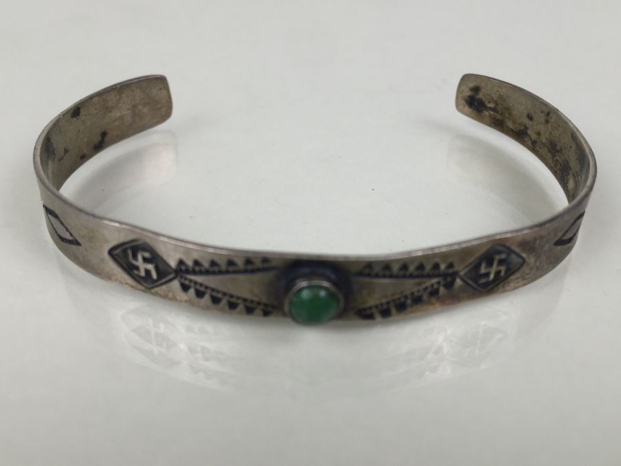 Vintage Antique Old Pawn Hand Stamped Native America Child's Cuff Bracelet [Photo 4]