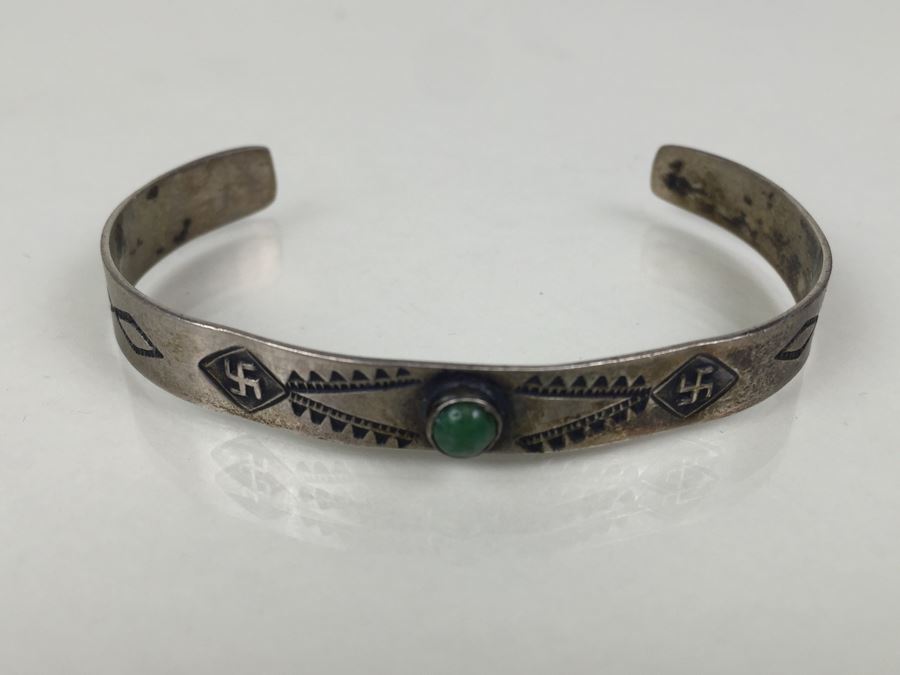 Vintage Antique Old Pawn Hand Stamped Native America Child's Cuff Bracelet [Photo 5]