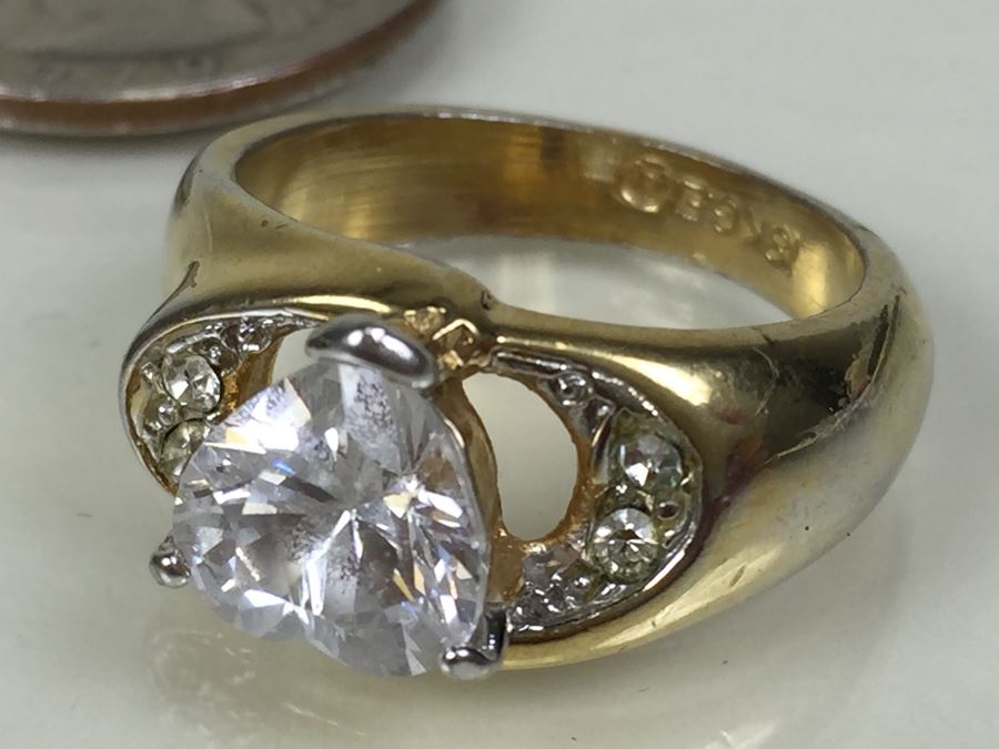 Jewelry Lot With Old Turquoise Ring (Mostly Costume Rings) [Photo 11]