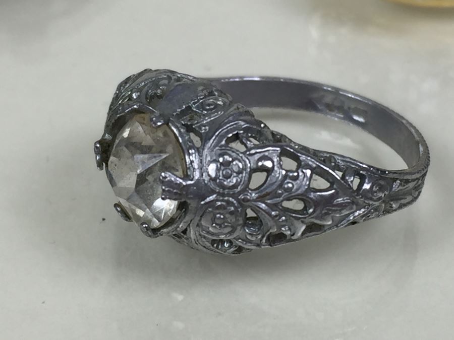 Jewelry Lot With Old Turquoise Ring (Mostly Costume Rings) [Photo 10]