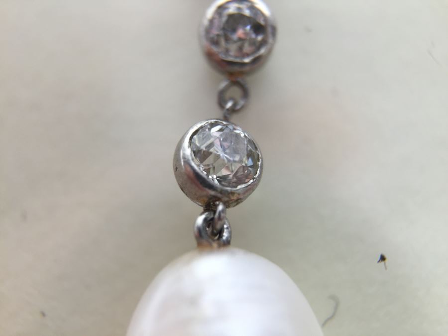 Stunning 18K Necklace With Diamonds And Pearls 8g [Photo 13]