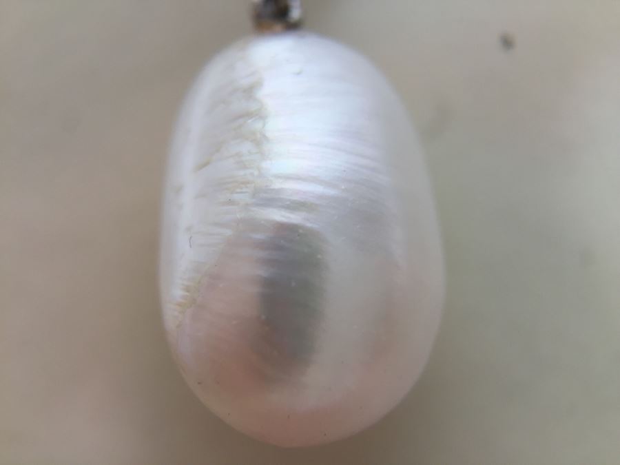 Stunning 18K Necklace With Diamonds And Pearls 8g [Photo 8]