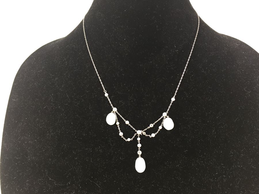 Stunning 18K Necklace With Diamonds And Pearls 8g [Photo 18]