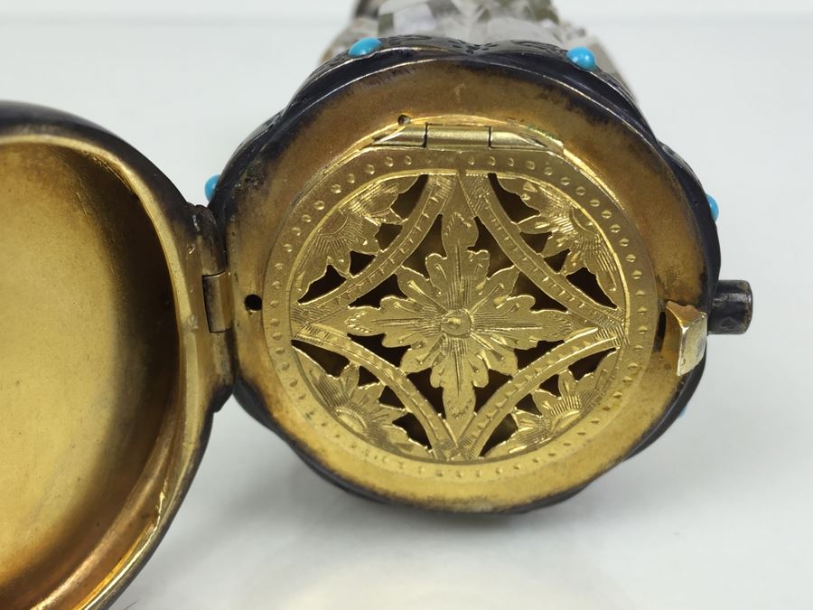 Antique Sterling Silver James Vickery London 1868 Hallmarks With Turquoise Accents [Photo 21]