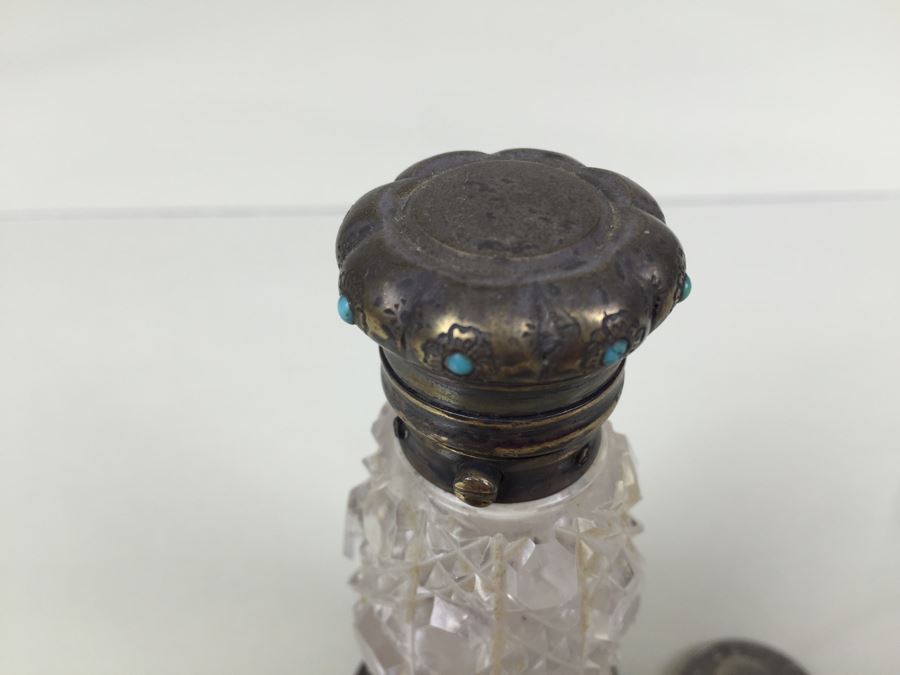 Antique Sterling Silver James Vickery London 1868 Hallmarks With Turquoise Accents [Photo 4]