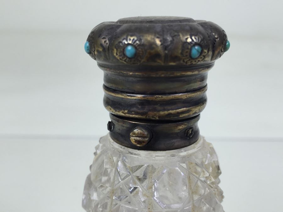 Antique Sterling Silver James Vickery London 1868 Hallmarks With Turquoise Accents [Photo 5]