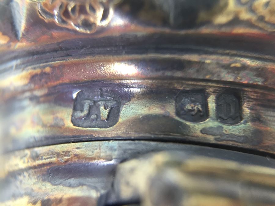 Antique Sterling Silver James Vickery London 1868 Hallmarks With Turquoise Accents [Photo 3]