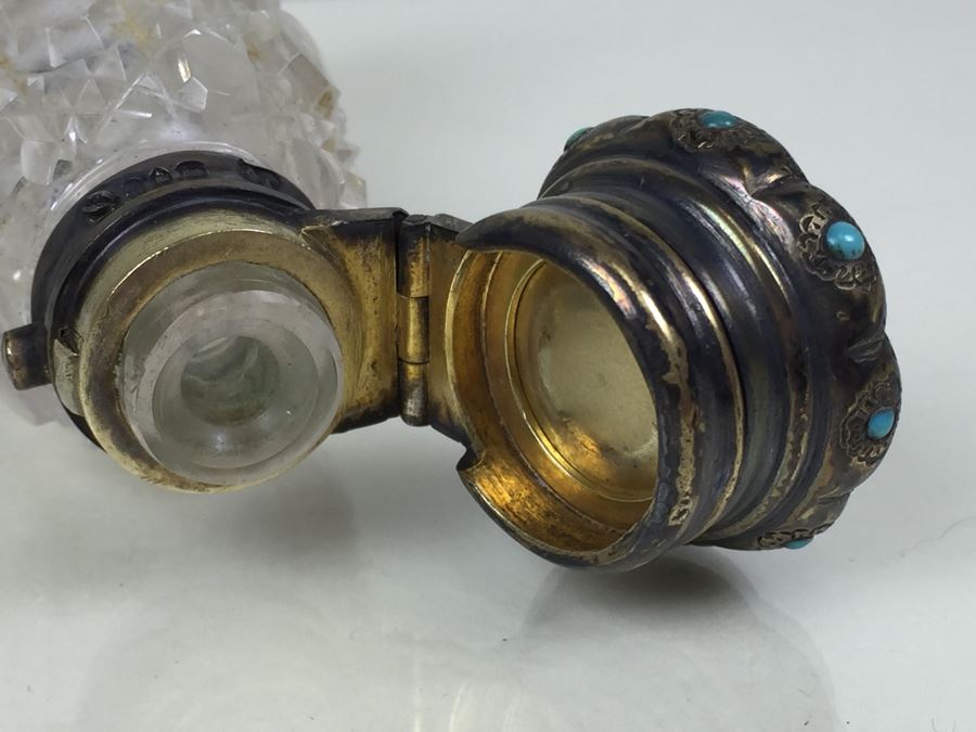 Antique Sterling Silver James Vickery London 1868 Hallmarks With Turquoise Accents [Photo 17]