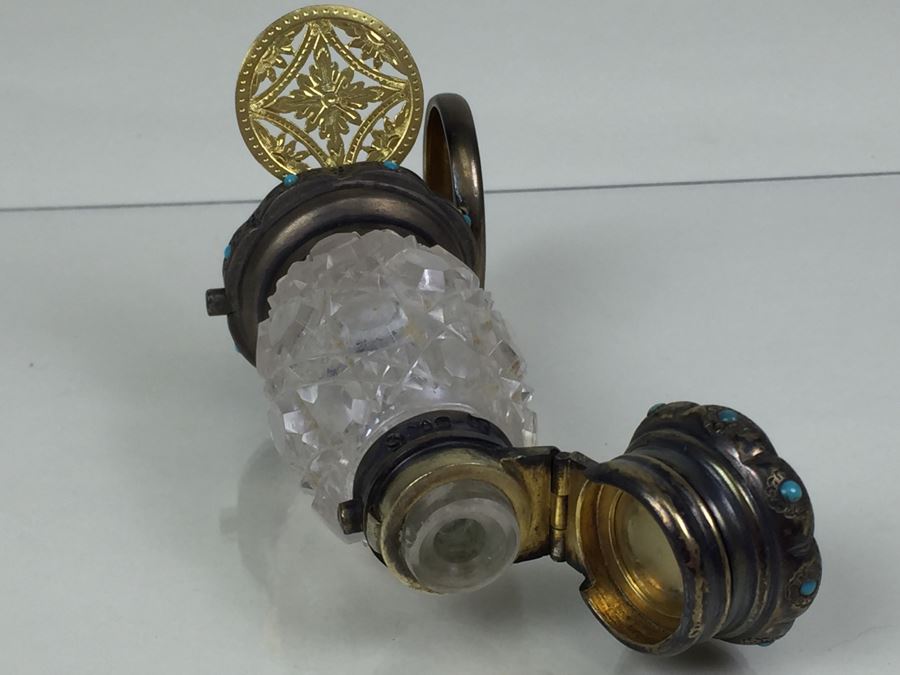 Antique Sterling Silver James Vickery London 1868 Hallmarks With Turquoise Accents [Photo 16]