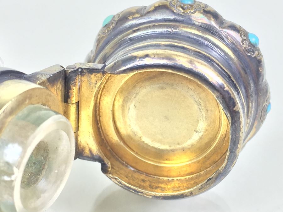 Antique Sterling Silver James Vickery London 1868 Hallmarks With Turquoise Accents [Photo 19]