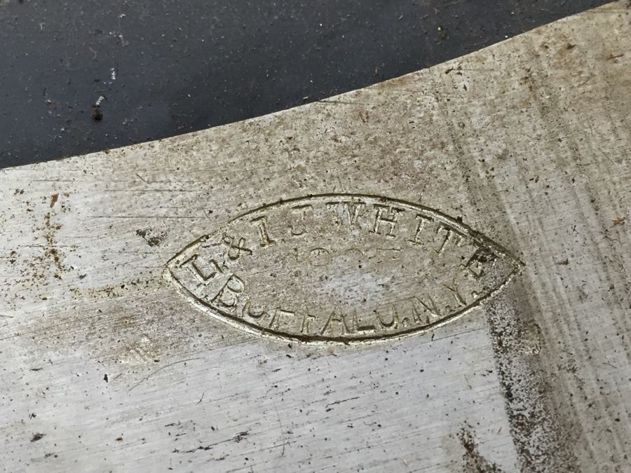 JUST ADDED - Vintage L. & I. J. White Co Axe Buffalo, NY With Protective Leather Blade Cover [Photo 3]